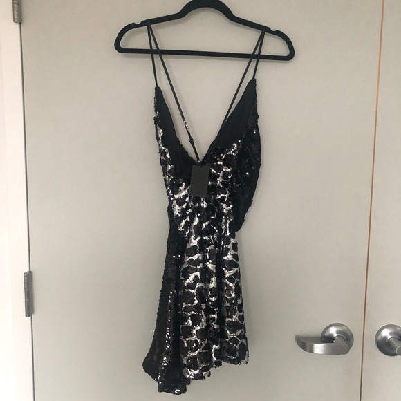 NBD Black and Silver Glam Mini Dress - Picture 3 of 3